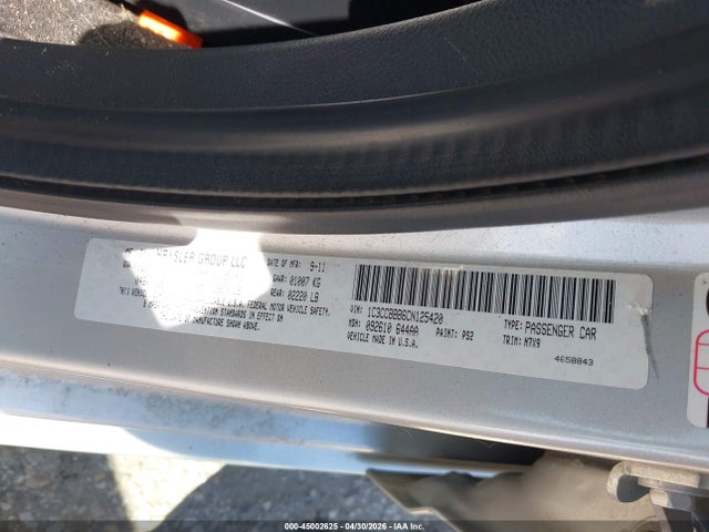 2012 Chrysler 200 Touring მანქანა იყიდება აუქციონზე, vin: 1C3CCBBB6CN125420, აუქციონის ნომერი: 45002625