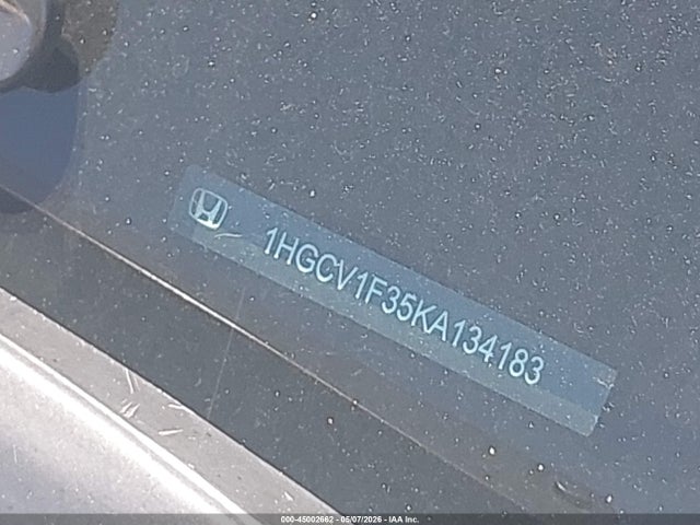 45002662 :رقم المزاد ، 1HGCV1F35KA134183 vin ، 2019 Honda Accord Sport مزاد بيع