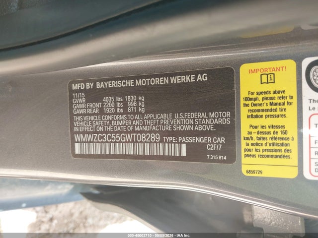 Aukcja sprzedaży 2016 Mini Countryman Cooper S, vin: WMWZC3C55GWT08289, numer aukcji: 45002710