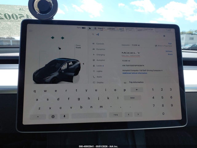 Продаж на аукціоні авто 2023 Tesla Model Y Performance Dual Motor All-wheel Drive, vin: 7SAYGDEF6PF938974, номер лоту: 45002841