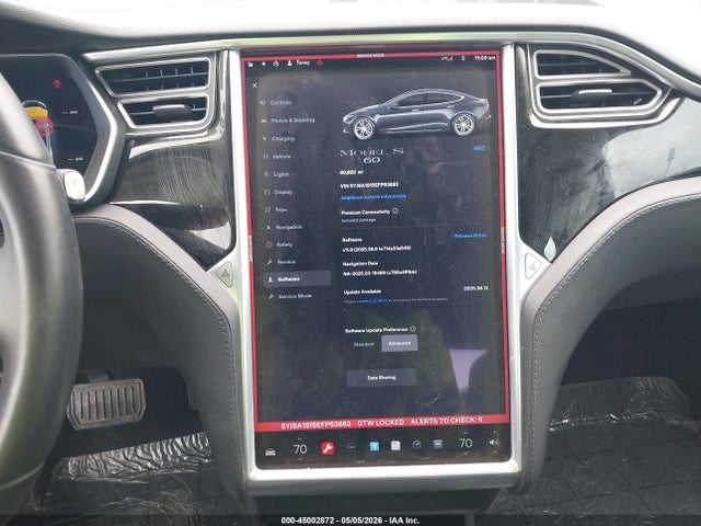 45002872 :رقم المزاد ، 5YJSA1S15EFP53663 vin ، 2014 Tesla Model S مزاد بيع