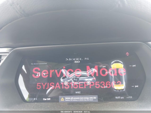 45002872 :رقم المزاد ، 5YJSA1S15EFP53663 vin ، 2014 Tesla Model S مزاد بيع