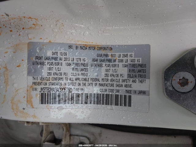 Aukcja sprzedaży 2010 Mazda Cx-9 Sport, vin: JM3TB2MA3A0205780, numer aukcji: 45002877