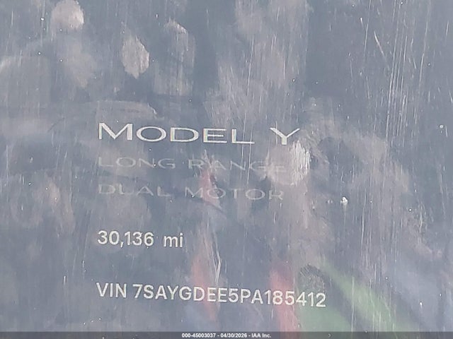 7SAYGDEE5PA185412 Tesla Model Y Awd/long Range Dual Motor All-wheel Drive