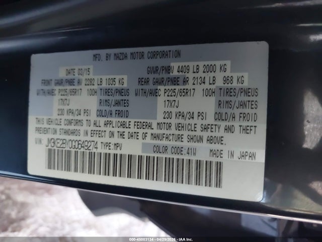 Aukcja sprzedaży 2016 Mazda Cx-5 Sport, vin: JM3KE2BY0G0649274, numer aukcji: 45003134