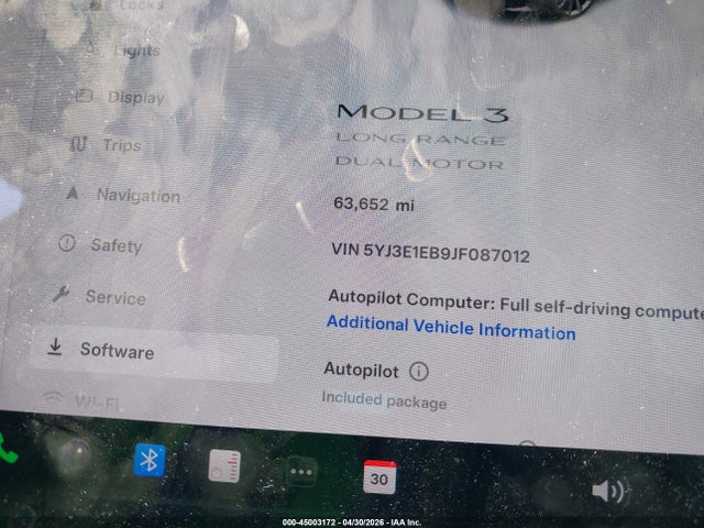 Aukcja sprzedaży 2018 Tesla Model 3 Long Range/performance, vin: 5YJ3E1EB9JF087012, numer aukcji: 45003172