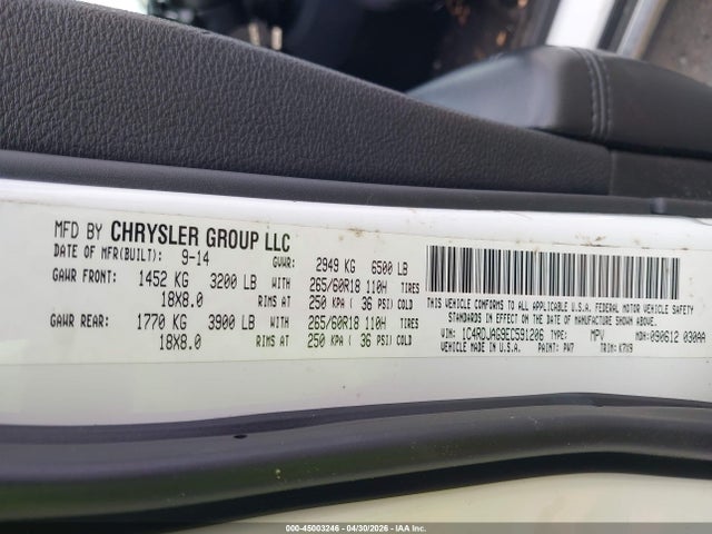 Dodge Durango Sxt 2014 1C4RDJAG9EC591206 Image 9