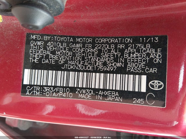 Toyota Prius Three 2014 JTDKN3DU0E1759497 Image 9