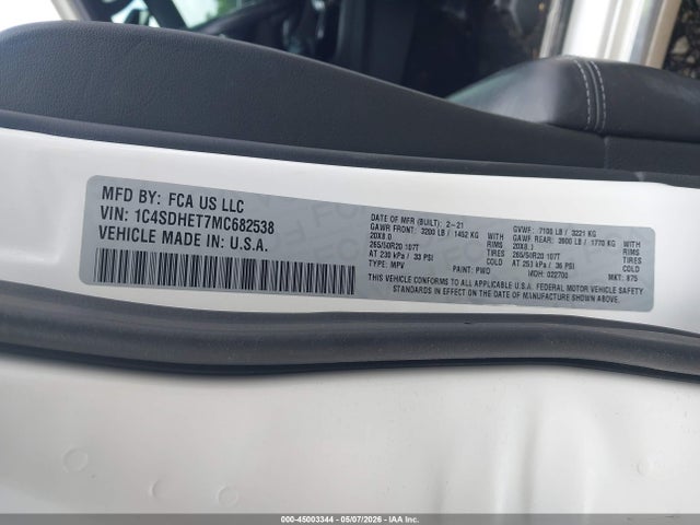 Dodge Durango Citadel Rwd 2021 1C4SDHET7MC682538 Image 9