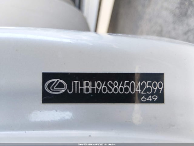 Aukcja sprzedaży 2006 Lexus Gs 300, vin: JTHBH96S865042599, numer aukcji: 45003346