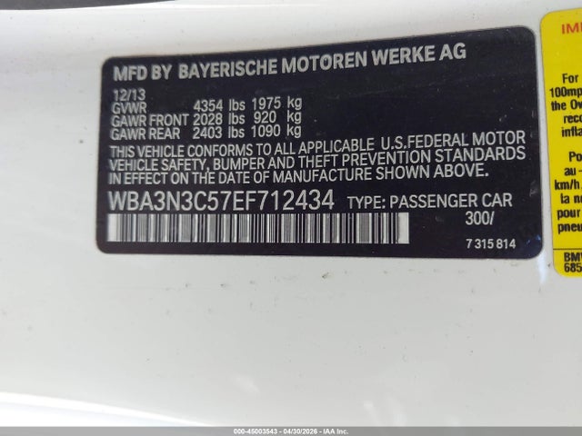 Aukcja sprzedaży 2014 Bmw 428i, vin: WBA3N3C57EF712434, numer aukcji: 45003543