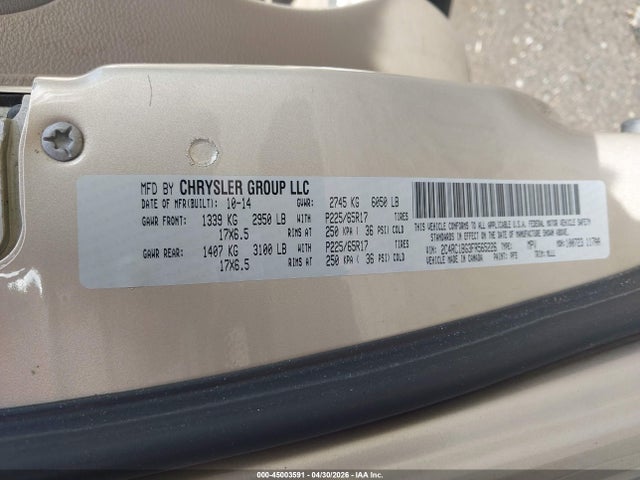 Продаж на аукціоні авто 2015 Chrysler Town & Country Touring, vin: 2C4RC1BG3FR565226, номер лоту: 45003591
