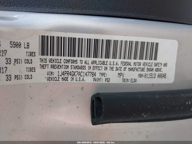 2010 Jeep Grand Cherokee Laredo მანქანა იყიდება აუქციონზე, vin: 1J4PR4GK7AC147784, აუქციონის ნომერი: 45003616