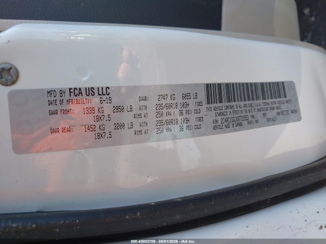 45003709 :رقم المزاد ، 2C4RC1GG1KR731553 vin ، 2019 Chrysler Pacifica Limited مزاد بيع