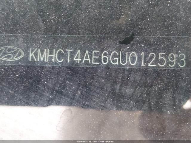 45003735 :رقم المزاد ، KMHCT4AE6GU012593 vin ، 2016 Hyundai Accent Se مزاد بيع