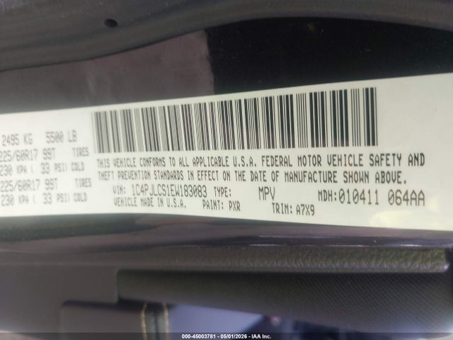 Продажа на аукционе авто 2014 Jeep Cherokee Latitude, vin: 1C4PJLCS1EW183083, номер лота: 45003781