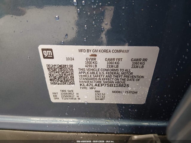 Продажа на аукционе авто 2025 Buick Envista Preferred Fwd, vin: KL47LAEP7SB118825, номер лота: 45003809
