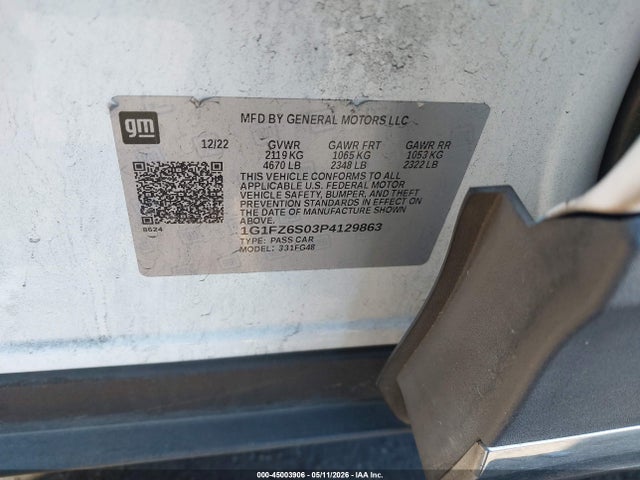 1G1FZ6S03P4129863 Chevrolet Bolt Euv Fwd Premier