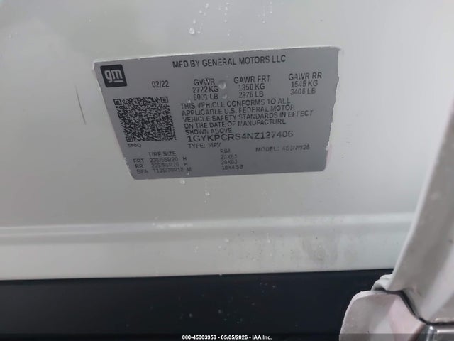 Продажа на аукционе авто 2022 Cadillac Xt6 Fwd Premium Luxury, vin: 1GYKPCRS4NZ127406, номер лота: 45003959
