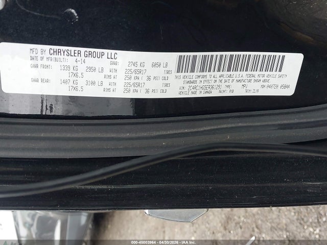 Продажа на аукционе авто 2014 Chrysler Town & Country S, vin: 2C4RC1HG5ER361291, номер лота: 45003964