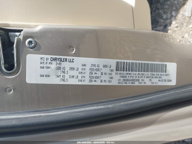 Продаж на аукціоні авто 2009 Chrysler Town & Country Limited, vin: 2A8HR64X49R659696, номер лоту: 45003983