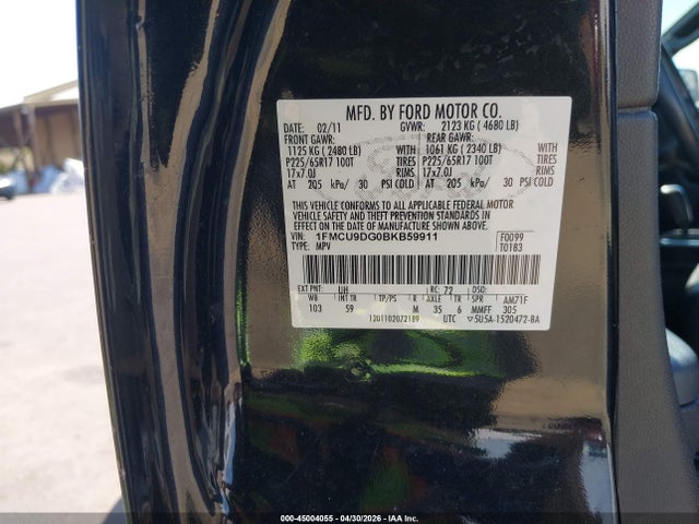 Продажа на аукционе авто 2011 Ford Escape Xlt, vin: 1FMCU9DG0BKB59911, номер лота: 45004055