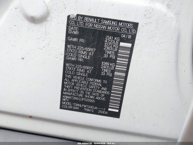 Продажа на аукционе авто 2018 Nissan Rogue S, vin: KNMAT2MV2JP588165, номер лота: 45004185