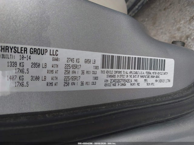 Продажа на аукционе авто 2015 Dodge Grand Caravan American Value Pkg, vin: 2C4RDGBG7FR542614, номер лота: 45004296