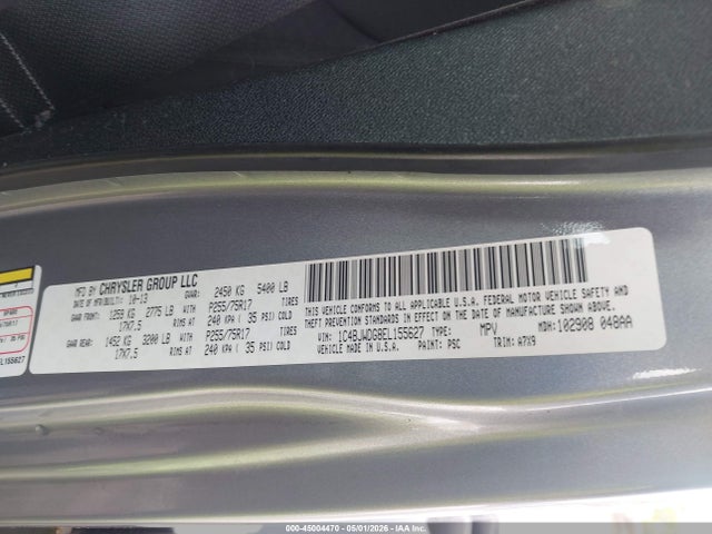 45004470 :رقم المزاد ، 1C4BJWDG8EL155627 vin ، 2014 Jeep Wrangler Unlimited Sport مزاد بيع