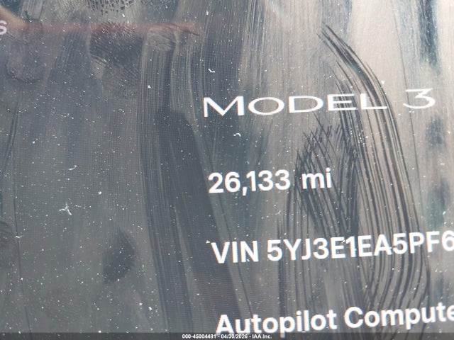 Продажа на аукционе авто 2023 Tesla Model 3 Rear-wheel Drive, vin: 5YJ3E1EA5PF691981, номер лота: 45004481