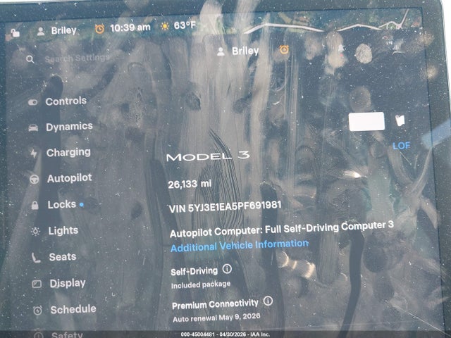 Продажа на аукционе авто 2023 Tesla Model 3 Rear-wheel Drive, vin: 5YJ3E1EA5PF691981, номер лота: 45004481
