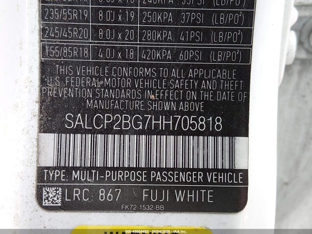SALCP2BG7HH705818 Land Rover Discovery Sport Se