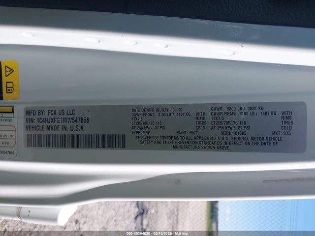 1C4HJXFG1MW547858 Jeep Wrangler Unlimited Rubicon 4x4