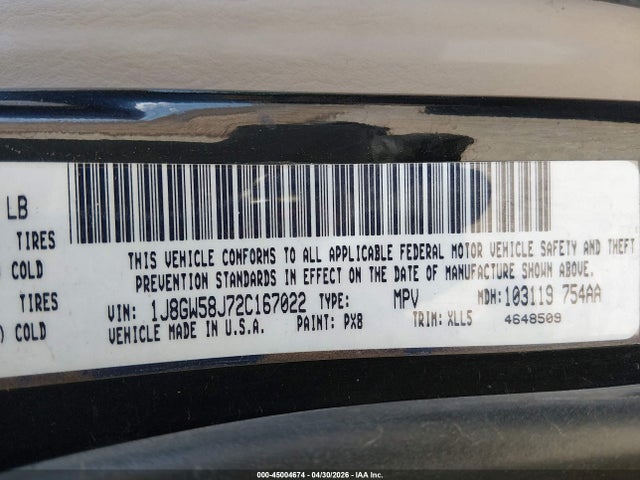 Продажа на аукционе авто 2002 Jeep Grand Cherokee Limited, vin: 1J8GW58J72C167022, номер лота: 45004674