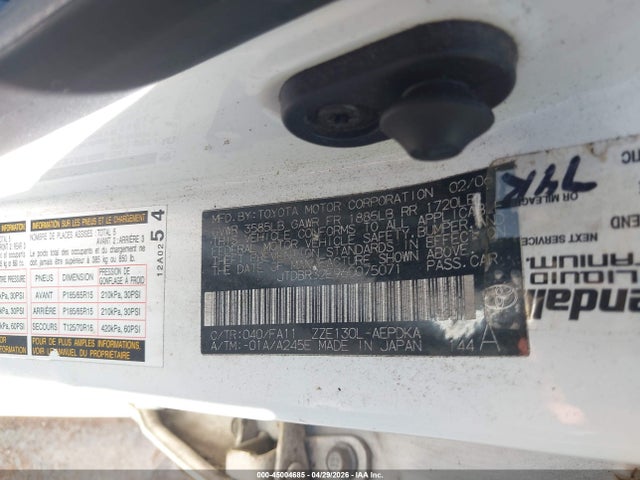 45004685 :رقم المزاد ، JTDBR32E960075071 vin ، 2006 Toyota Corolla Ce/le مزاد بيع