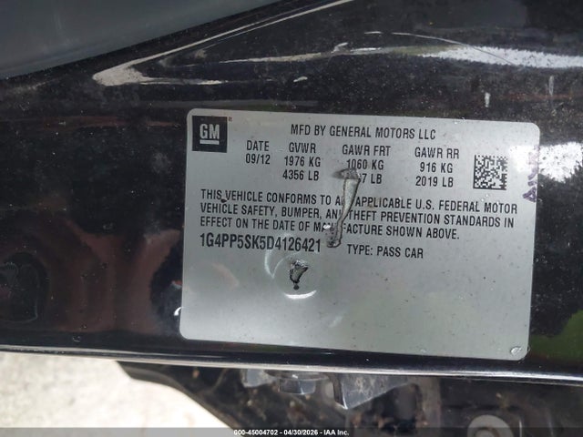Aukcja sprzedaży 2013 Buick Verano, vin: 1G4PP5SK5D4126421, numer aukcji: 45004702