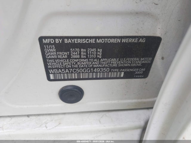 Продажа на аукционе авто 2016 Bmw 528i Xdrive, vin: WBA5A7C50GG149350, номер лота: 45004871