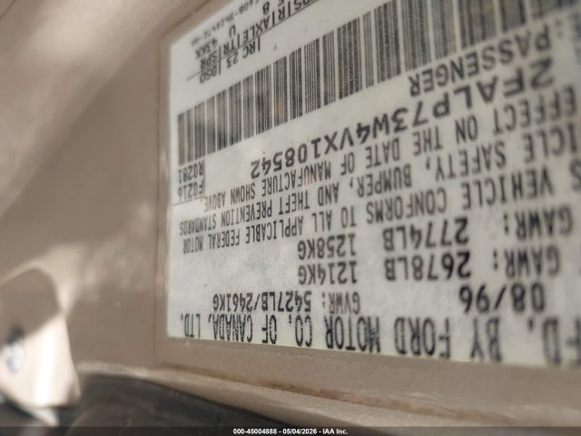 Aukcja sprzedaży 1997 Ford Crown Victoria, vin: 2FALP73W4VX108542, numer aukcji: 45004888