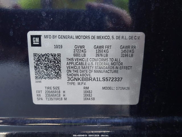 Продаж на аукціоні авто 2020 Chevrolet Blazer Fwd 1lt, vin: 3GNKBBRA1LS572337, номер лоту: 45004919