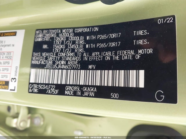 Toyota 4runner Trd Pro 2022 JTELU5JR4N6027973 Image 9