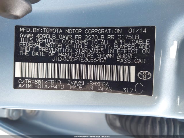 JTDKN3DP1E3056408 Toyota Prius Plug-in Advanced