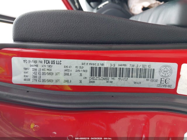 Dodge Durango R/t 2018 1C4SDJCT3JC340932 Image 9
