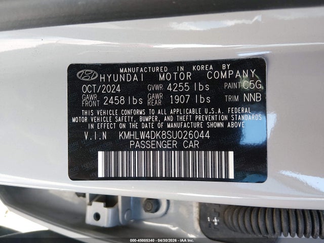 Aukcja sprzedaży 2025 Hyundai Elantra N, vin: KMHLW4DK8SU026044, numer aukcji: 45005340
