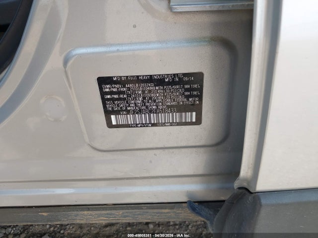 Subaru Forester 2.5i 2015 JF2SJABC2FH518433 Image 9