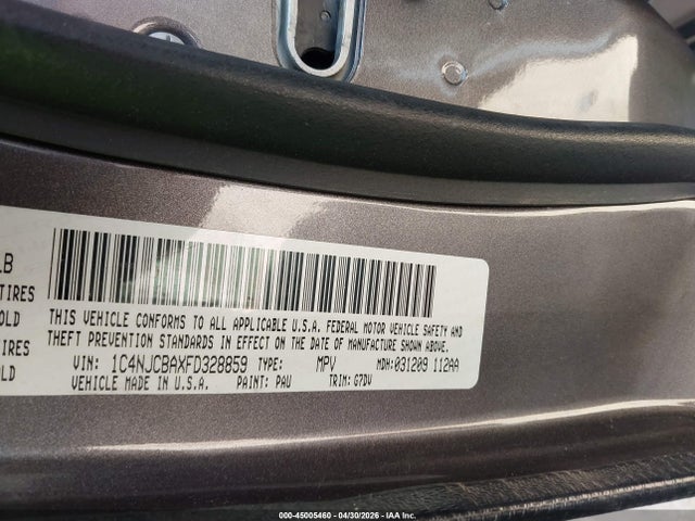 Продаж на аукціоні авто 2015 Jeep Compass Altitude Edition, vin: 1C4NJCBAXFD328859, номер лоту: 45005460