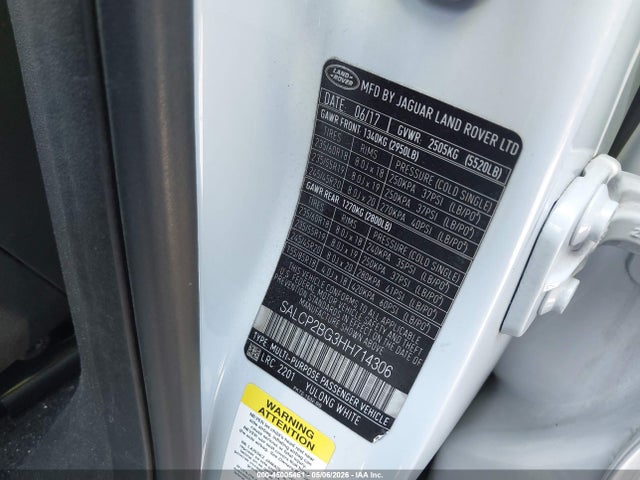 Aukcja sprzedaży 2017 Land Rover Discovery Sport Se, vin: SALCP2BG3HH714306, numer aukcji: 45005461