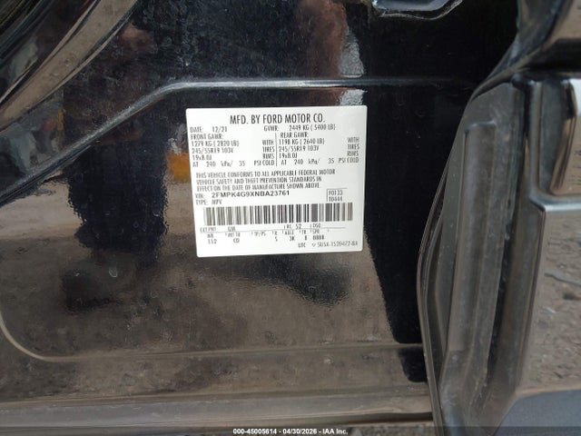 Ford EDGE SE 2022 2FMPK4G9XNBA23761 Image 9