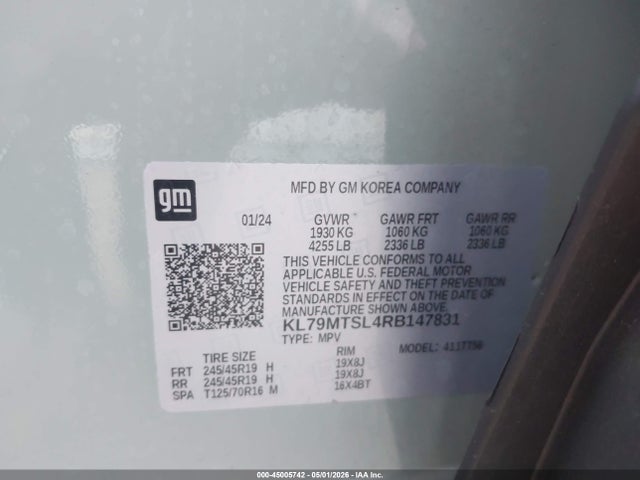 Продажа на аукционе авто 2024 Chevrolet Trailblazer Fwd Rs, vin: KL79MTSL4RB147831, номер лота: 45005742