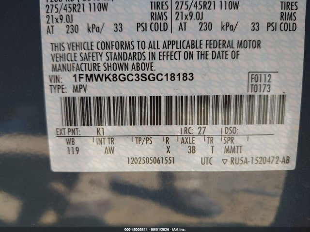Ford Explorer St 2025 1FMWK8GC3SGC18183 Image 9