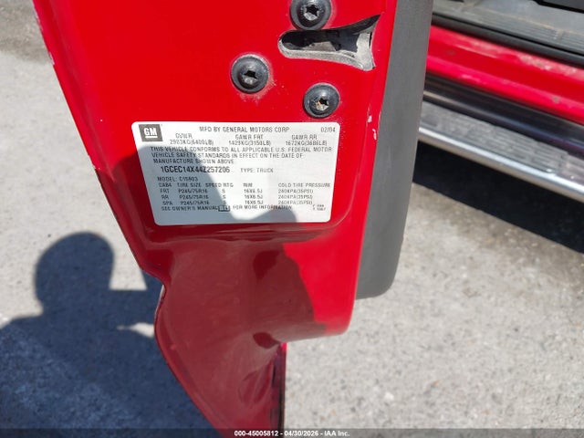 45005812 :رقم المزاد ، 1GCEC14X44Z257206 vin ، 2004 Chevrolet Silverado 1500 Work Truck مزاد بيع